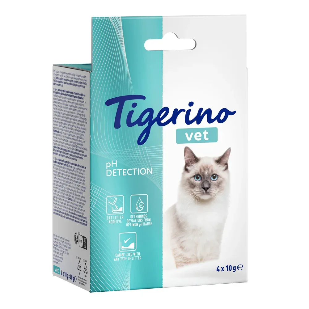 Tigerino VET Katzenstreu-Zusatz - pH-Wert Bestimmung im Katzenurin - 4 x 10 g