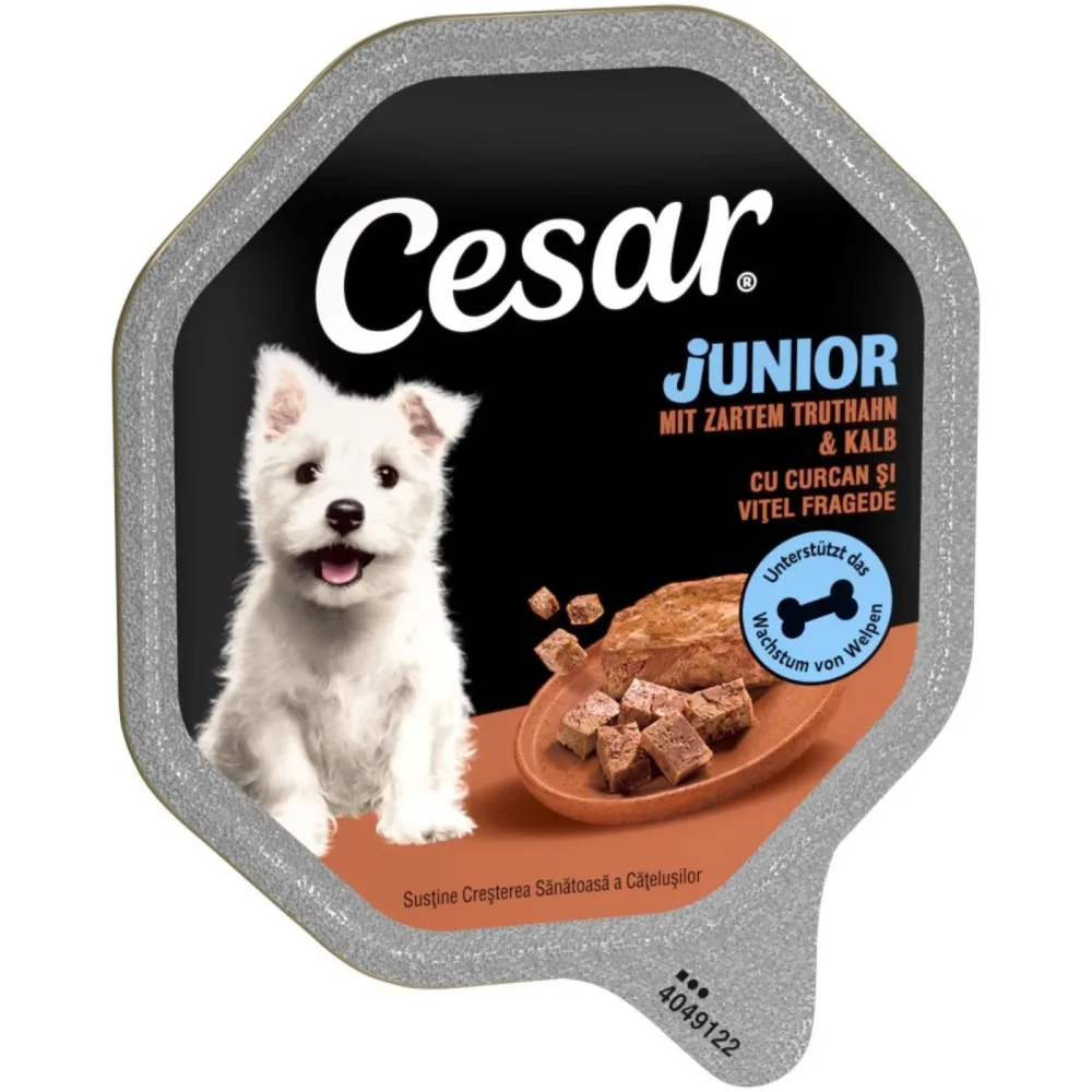 Sparpaket Cesar Junior Schale 28 x 150 g - mit Truthahn und Kalb