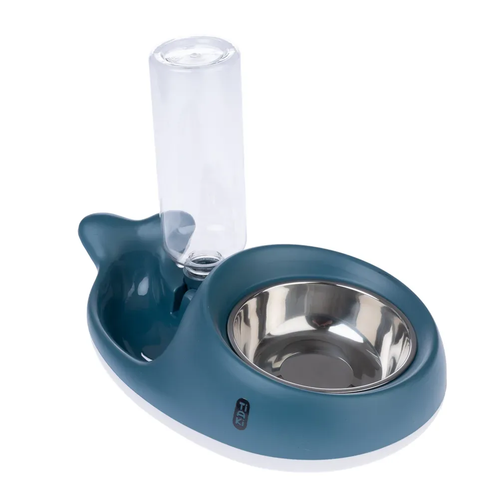 TIAKI Futter- und Wasserspender Kleiner Wal - 350 ml Futter, 500 ml Wasser