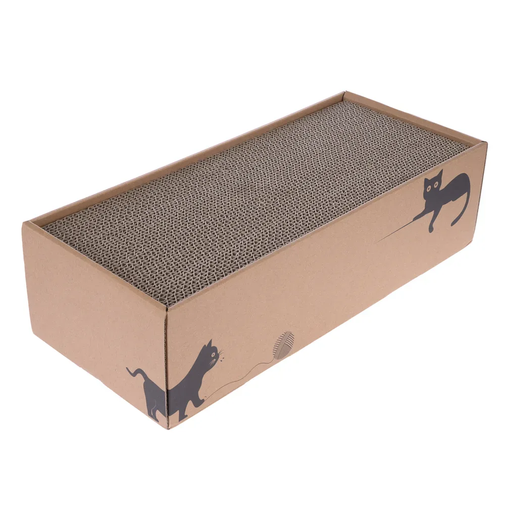 zooplus Basics Box mit 4 Kratzbrettern - L 44 x B 20 x H 12,5 cm
