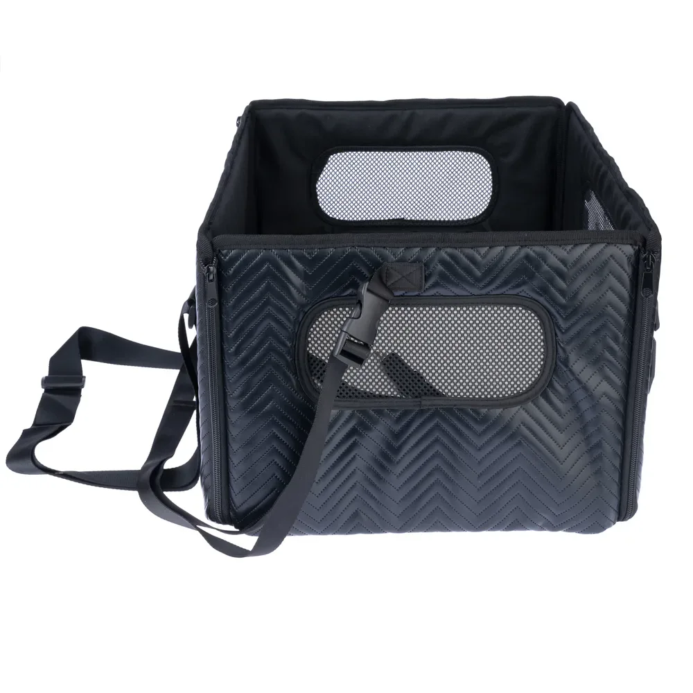 Nomad Tales Autositz für Hunde, ebony - L 47,5 x B 38 x H 27,5 cm
