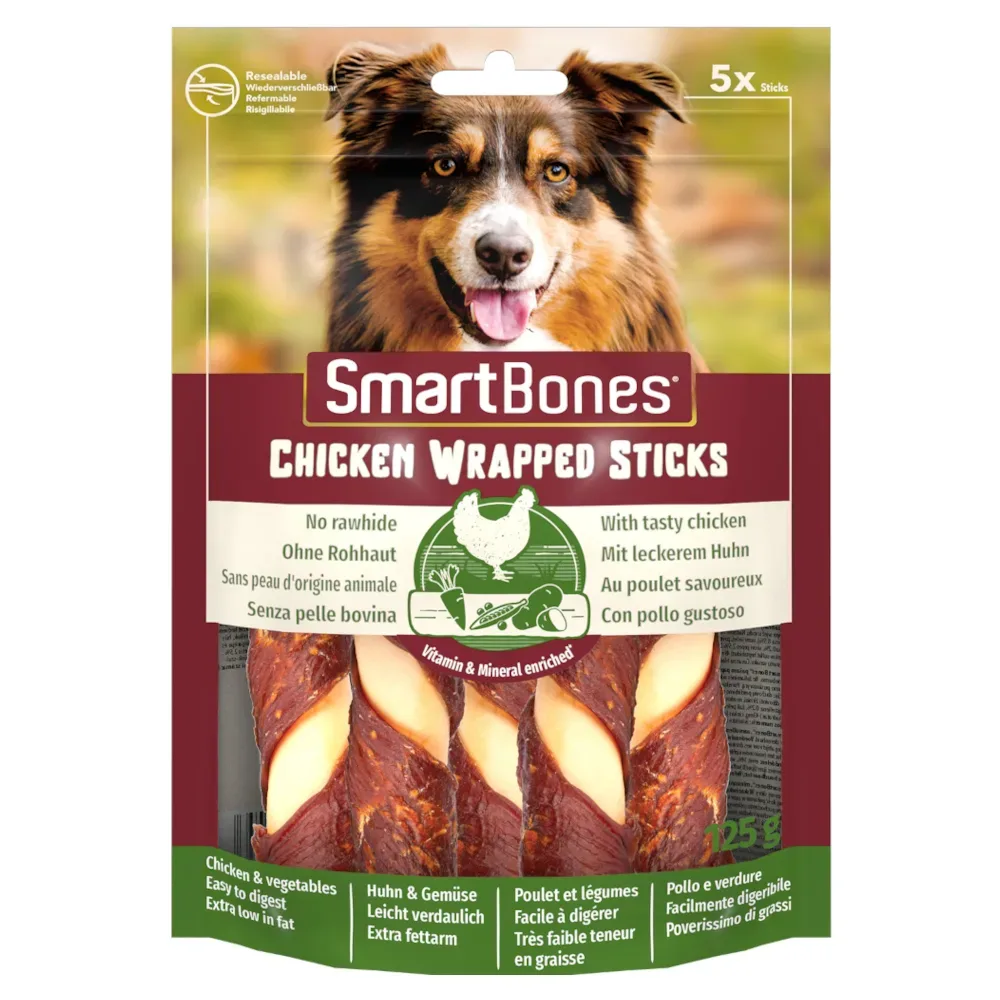 2 + 1 gratis! 3 x SmartBones Kausnacks - Wrapped Sticks mit Huhn (3 x 5 Stück)