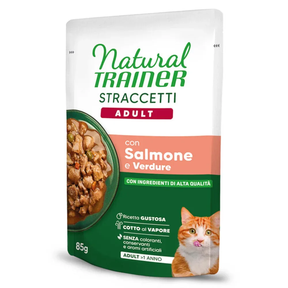 Sparpaket Natural Trainer Straccetti Adult Streifen in Sosse 44 x 85 g - Lachs