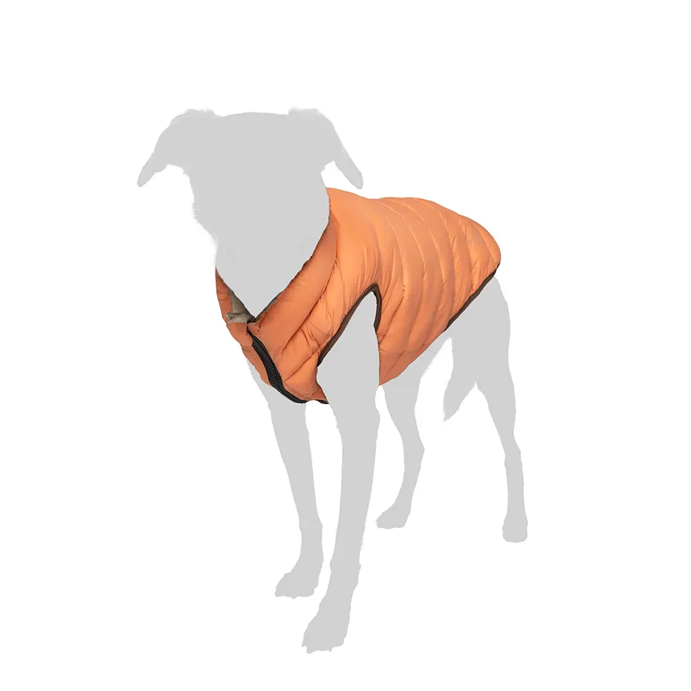 Nomad Tales Bloom Hundemantel Puffer, orange/beige - ca. 35 cm Rückenlänge