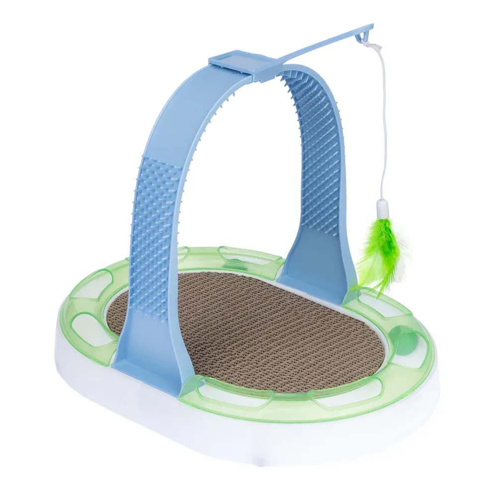 TIAKI Kratzspielzeug 3-in-1 für Katzen - L 40 x B 30 x H 31,5 cm