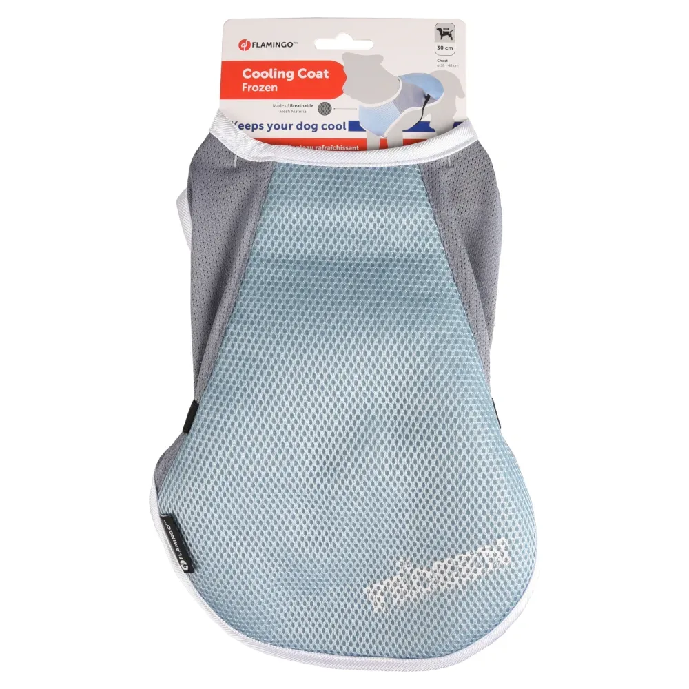 Flamingo Hundemantel Frozen, blau / grau - Grösse L: ca. 40 cm Rückenlänge