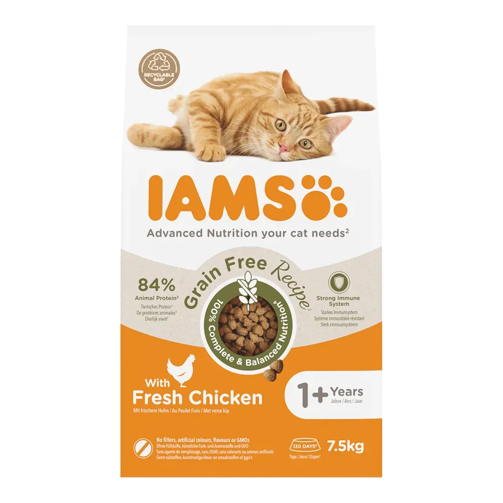 IAMS Advanced Nutrition Grain Free mit Huhn - Sparpaket: 2 x 7,5 kg