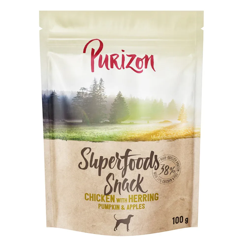 Purizon Superfoods Hunde Snacks 100 g - Huhn mit Hering, Kürbis & Apfel 100 g