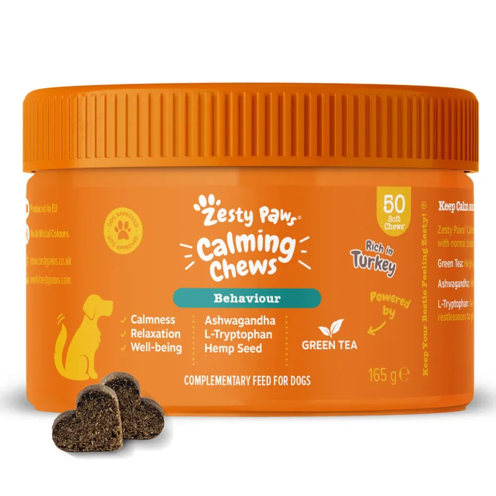 Zesty Paws Calming Chews Truthahn - Sparpaket: 2 x 50 Kautabletten