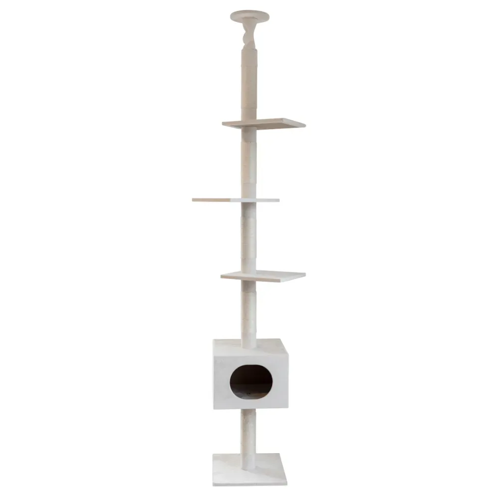 Kerbl Pet Kratzbaum Ferdi, weiss - Gesamthöhe 240 - 260 cm (verstellbar)