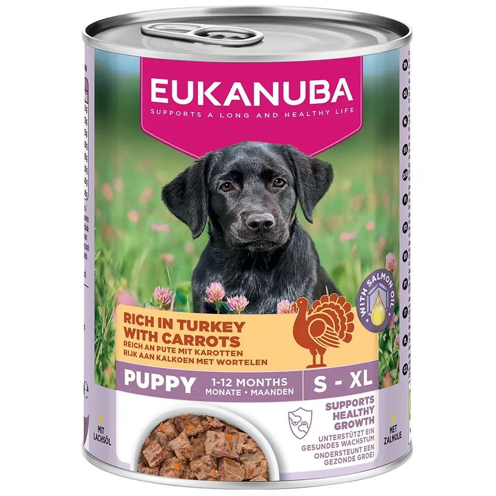Eukanuba Puppy Reich an Pute mit Karotten - Sparpaket: 12 x 400 g