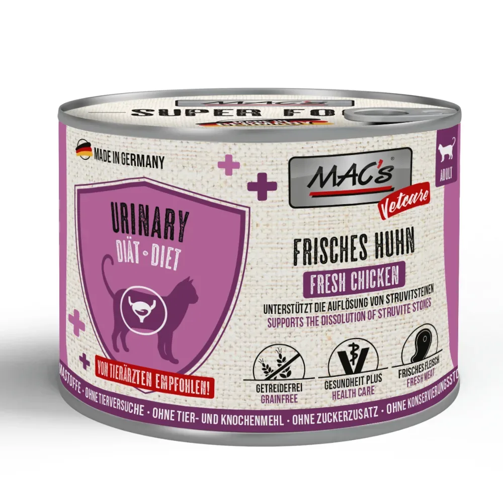 MAC's Cat Vetcare Urinary 6 x 200 g - frisches Rind & Pute
