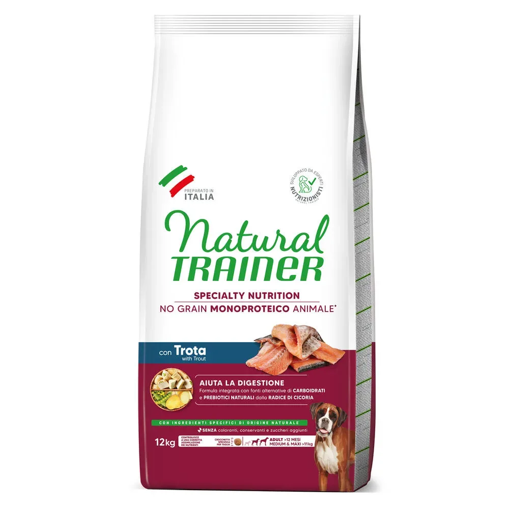 Natural Trainer No Grain Adult Medium & Maxi mit Forelle - Sparpaket: 2 x 12 kg