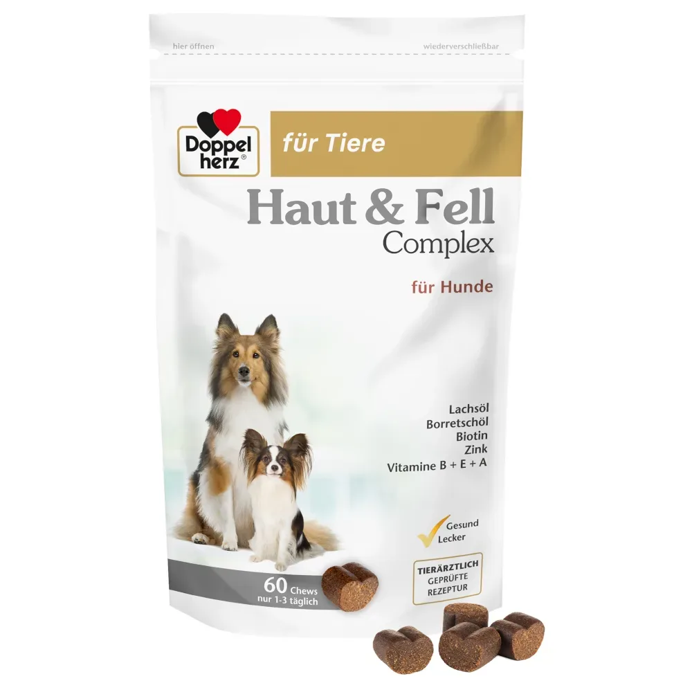 Doppelherz Haut & Fell Complex für Hunde - 60 Chews (2 x 90 g)
