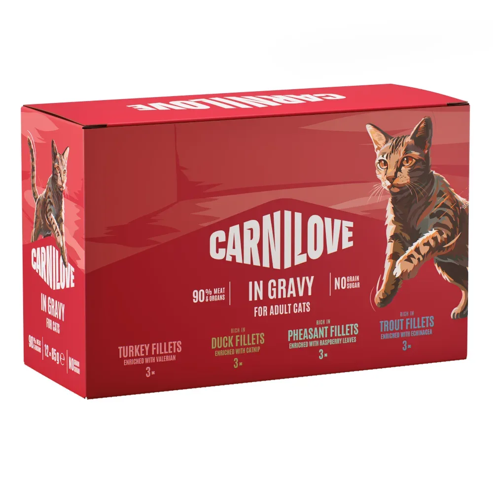 Carnilove Cat Pouch 12 x 85 g - Mixpaket in Sosse (4 Sorten)