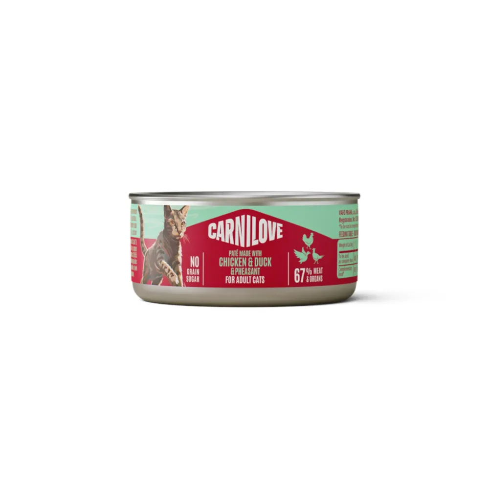 Sparpaket Carnilove Cat Paté 24 x 100 g - Huhn, Ente & Fasan