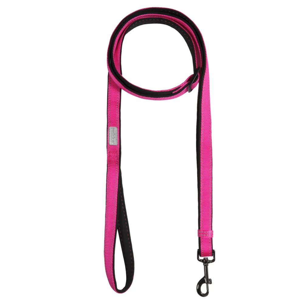 Rukka Solid Leine, fuchsia - Grösse M: 120 - 200 cm lang, 25 mm breit