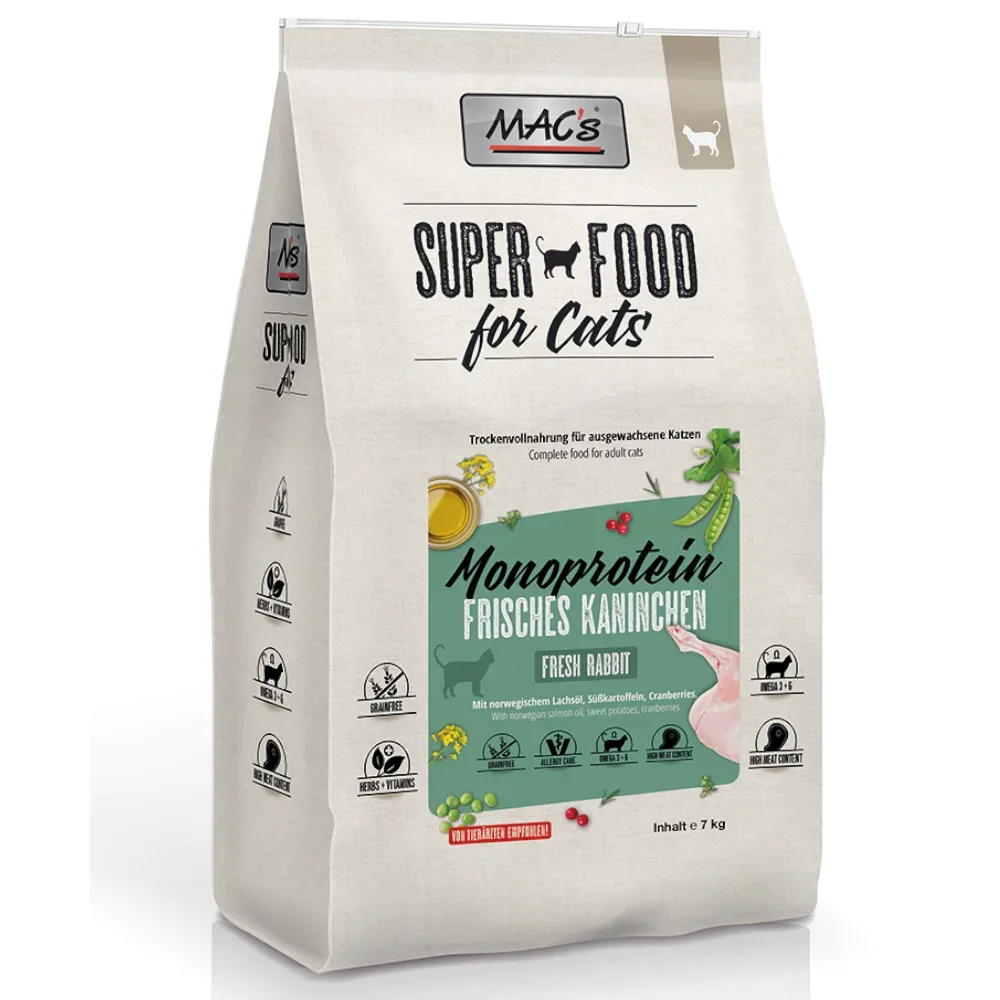 MAC's Cat Mono Trockenfutter Katze Adult Kaninchen 7 kg