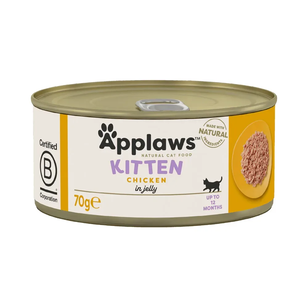 Mega-Sparpaket: 48 x 70 g Applaws Katzenfutter Kitten in Jelly - Huhn
