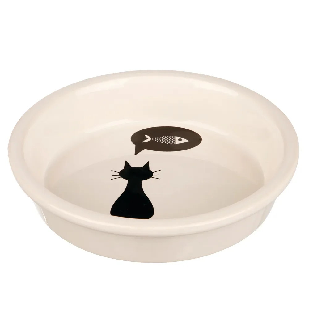 Trixie Keramiknapf mit Katzenmotiv - 250 ml, Ø 13 cm