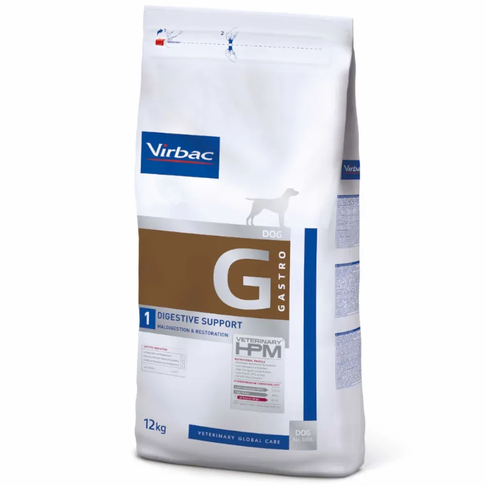 Virbac Veterinary HPM Dog Gastro Digestive Support G1 - Sparpaket: 2 x 12 kg