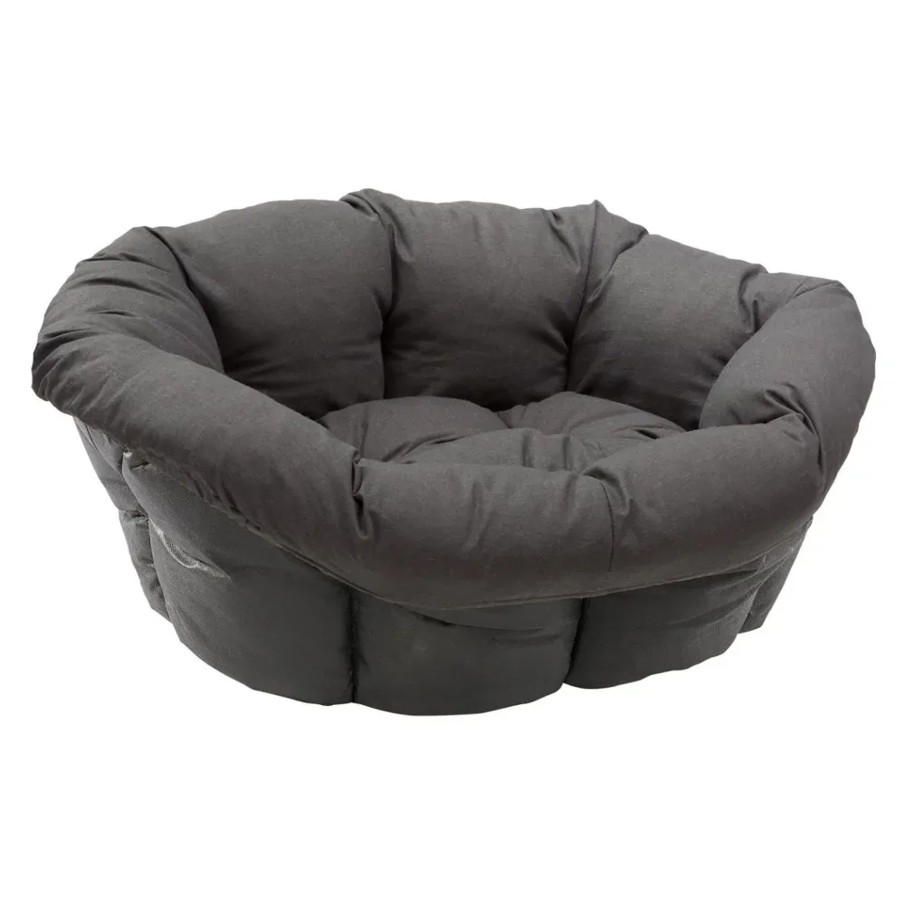 Set aus Ferplast Korb Siesta Deluxe  mit Überzug Sofà - Anthrazit - Grösse 12: L 114 x B 83 x H 37 cm