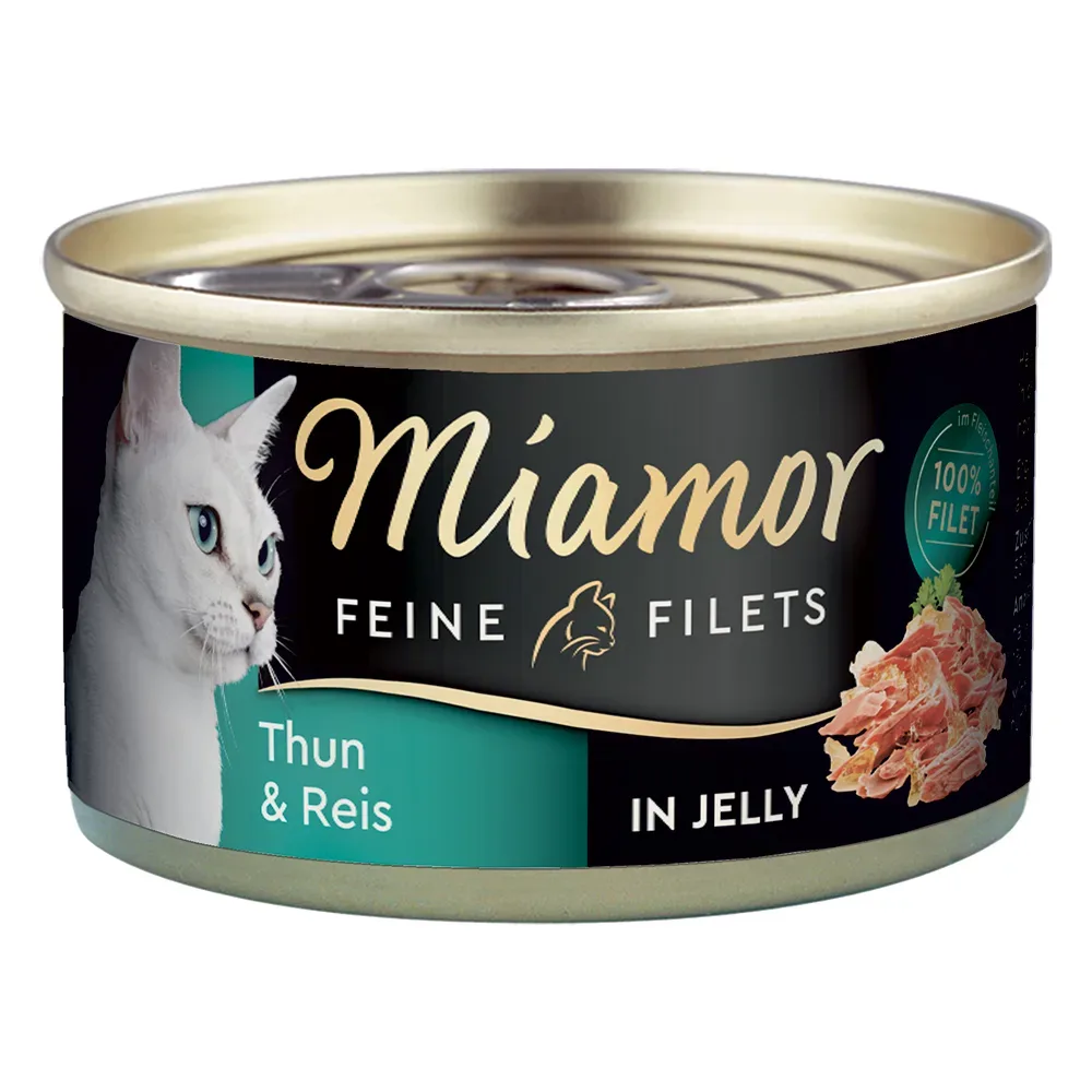 Sparpaket: 12 x 100 g Miamor Feine Filets - Heller Thunfisch & Gemüse in Jelly