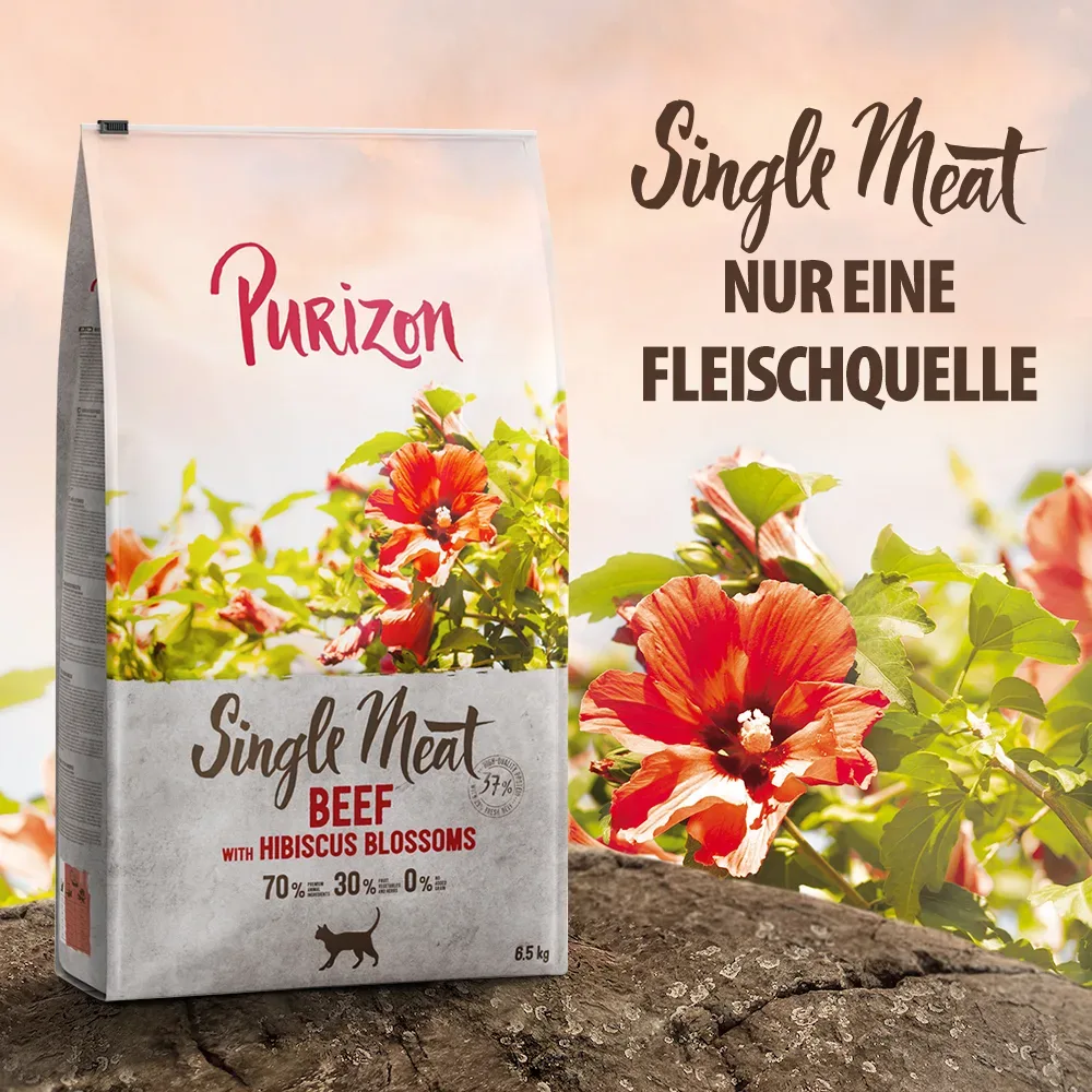 Purizon Single Meat Rind mit Hibiskusblüten - 2,5 kg