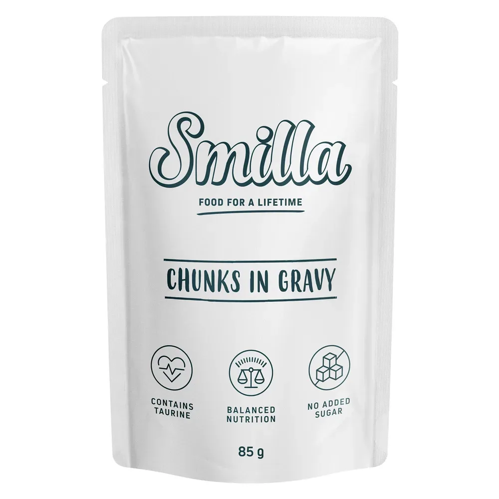Smilla Frischebeutel Senior Sterilised Häppchen in Sauce mit Gemüse - Rind und Karotten (12 x 85 g)