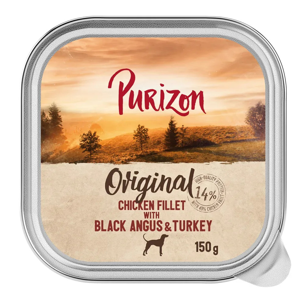 Purizon Original Adult Schalen 6 x 150 g - Hühnerfilet mit Black-Angus-Rind & Pute