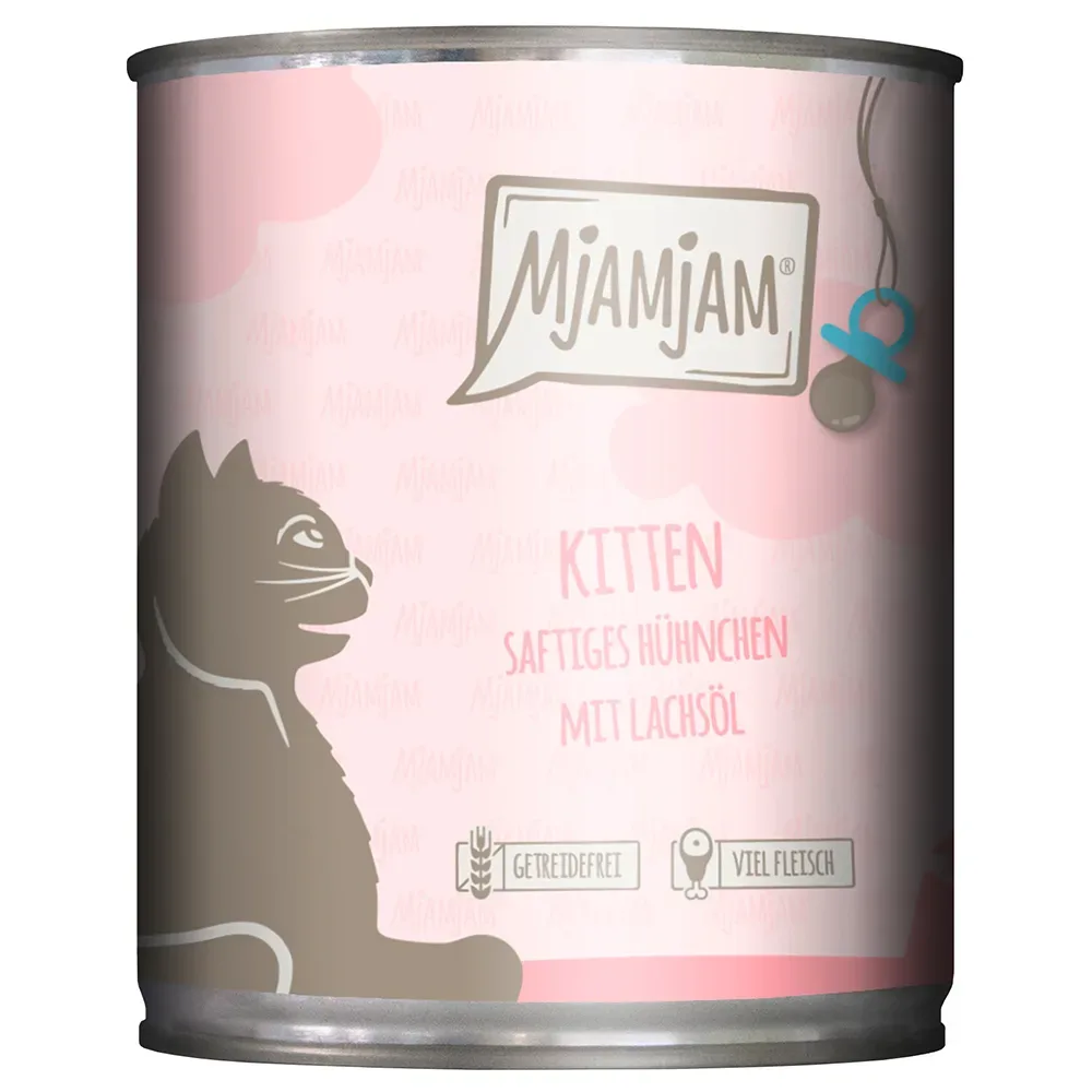 Sparpaket MjAMjAM Kitten 24 x 800 g - vorzügliches Kalb mit Lachsöl