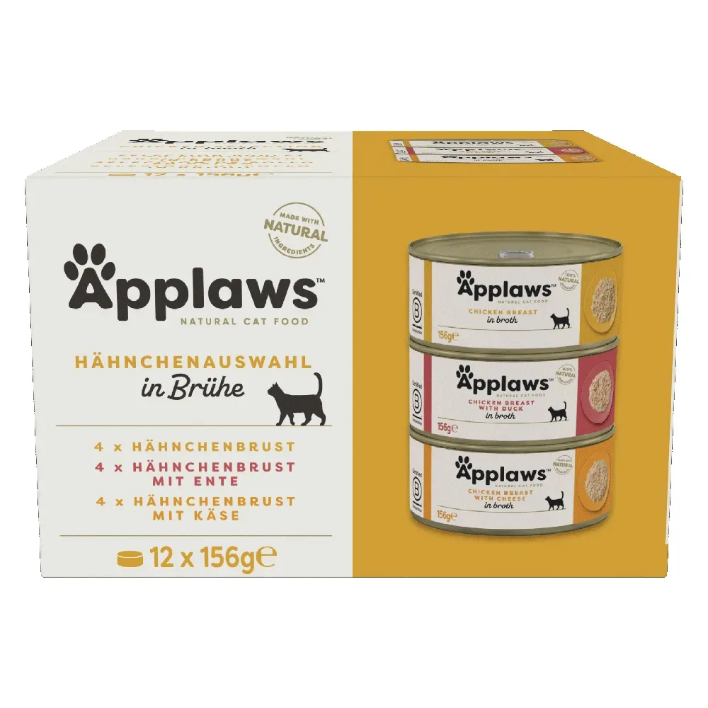 Sparpaket Applaws in Brühe 24 x 156 g - Mixpaket Huhn (3 Sorten)