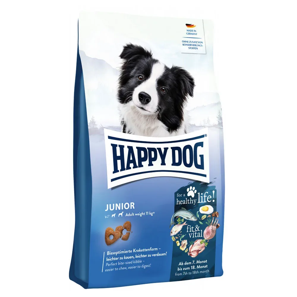 HAPPY DOG fit & vital Trockenfutter Hund, Junior 10 kg