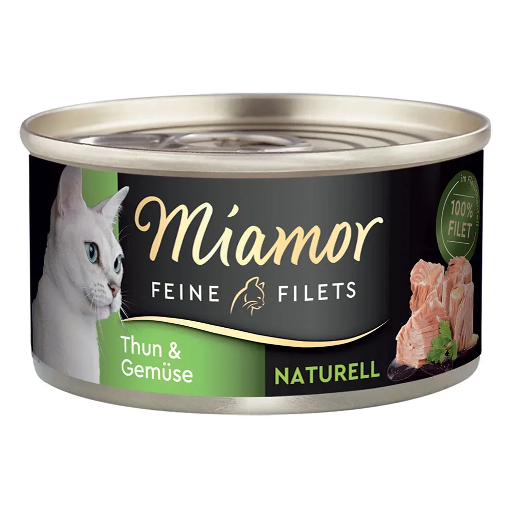 Sparpaket Miamor Feine Filets Naturelle 24 x 80 g - Thun & Gemüse