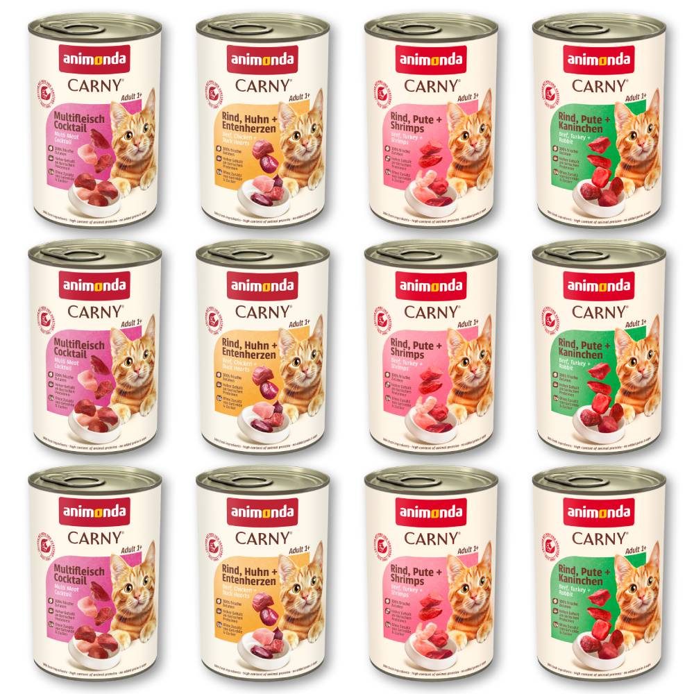 animonda Carny Nassfutter Katze Adult, Mixpaket Fleischauswahl 12x400 g Mixpaket 2