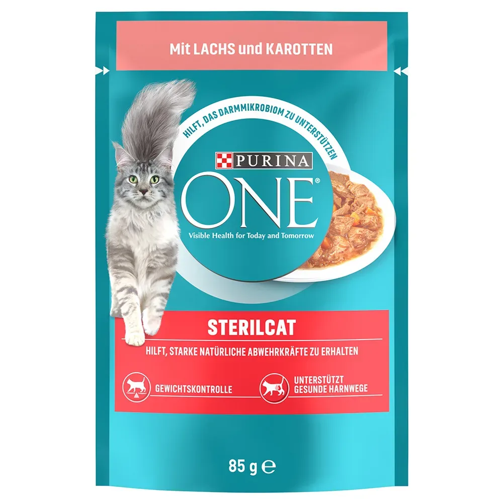 PURINA ONE SterilCat - Lachs und Karotten (52 x 85 g)