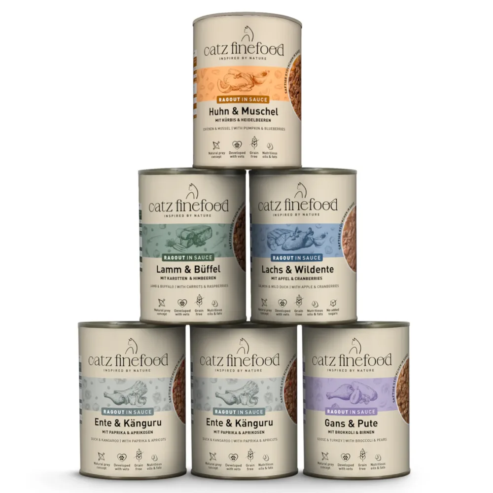 catz finefood Ragout 6 x 380 g - Mix (5 Sorten)