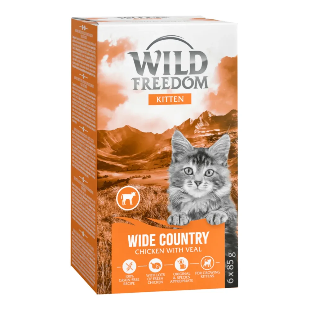 Wild Freedom Kitten Schale 6 x 85 g - Great Desert Truthahn & Huhn
