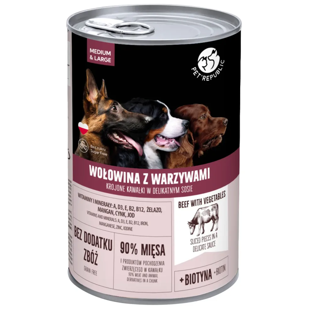 Pet Republic Adult Chunks in Sosse - Rind & Gemüse (6 x 1250 g)