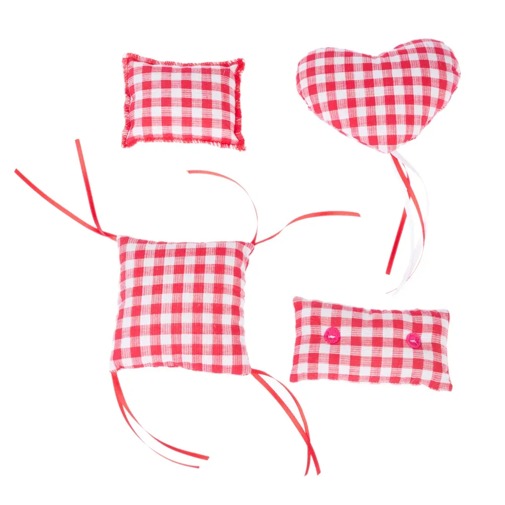 TIAKI Vichy Katzenminze-Kissen - 4-teiliges Set