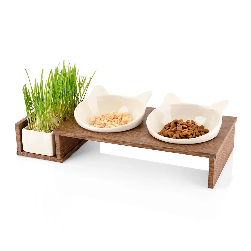 CanadianCat Company Futterbar Cat Diner - Metall: 2 x 250 ml, Ø 15 cm