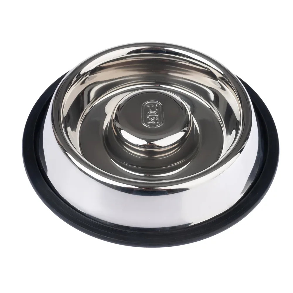 TIAKI Slow-Feeding-Napf Silvered - 570 ml, Ø 24,5 cm