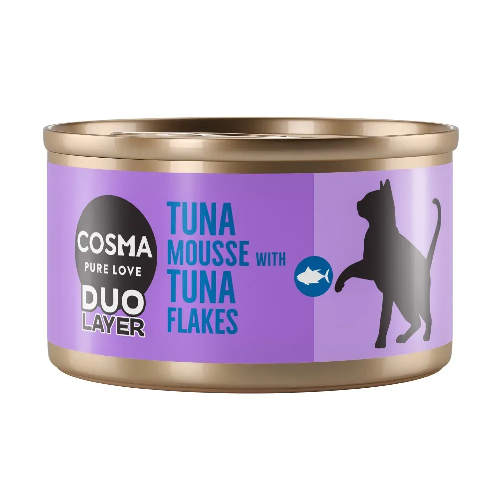 Sparpaket Cosma DUO Layer 24 x 70 g - Thunfischmousse mit Thunfischstückchen