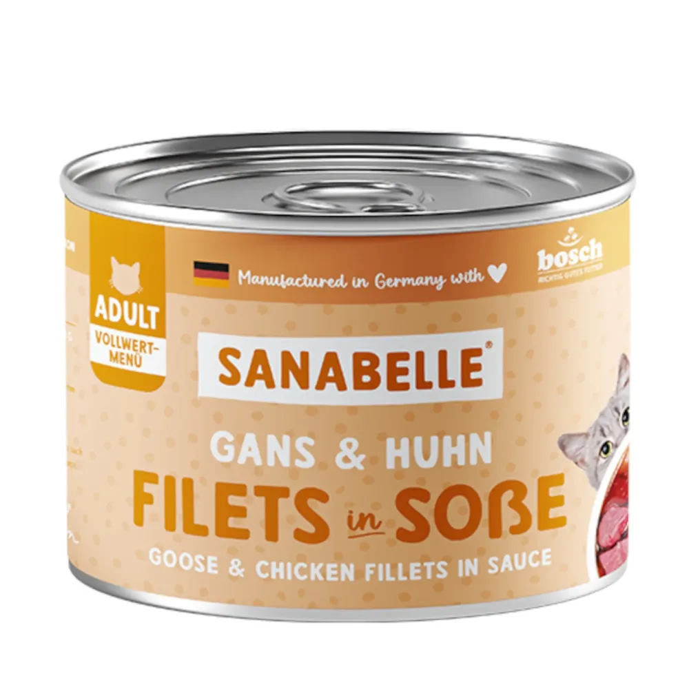 Sparpaket Sanabelle Fleisch in Sosse 24 x 180 g - Gans & Huhn