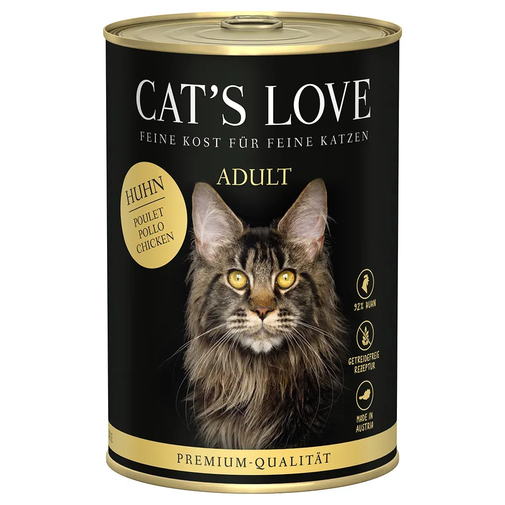 Cat's Love 6 x 400 g - Rind pur