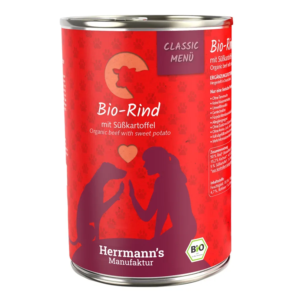 Herrmann's Classic Menü / Bio-Menü 6 x 400 g - Schaf mit Bio-Haferflocken