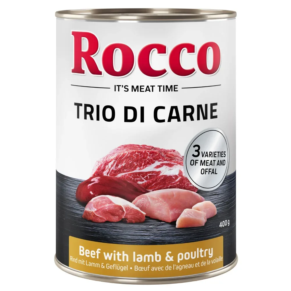 Sparpaket Rocco Classic Trio di Carne - 24 x 400 g - Rind, Lamm & Geflügel