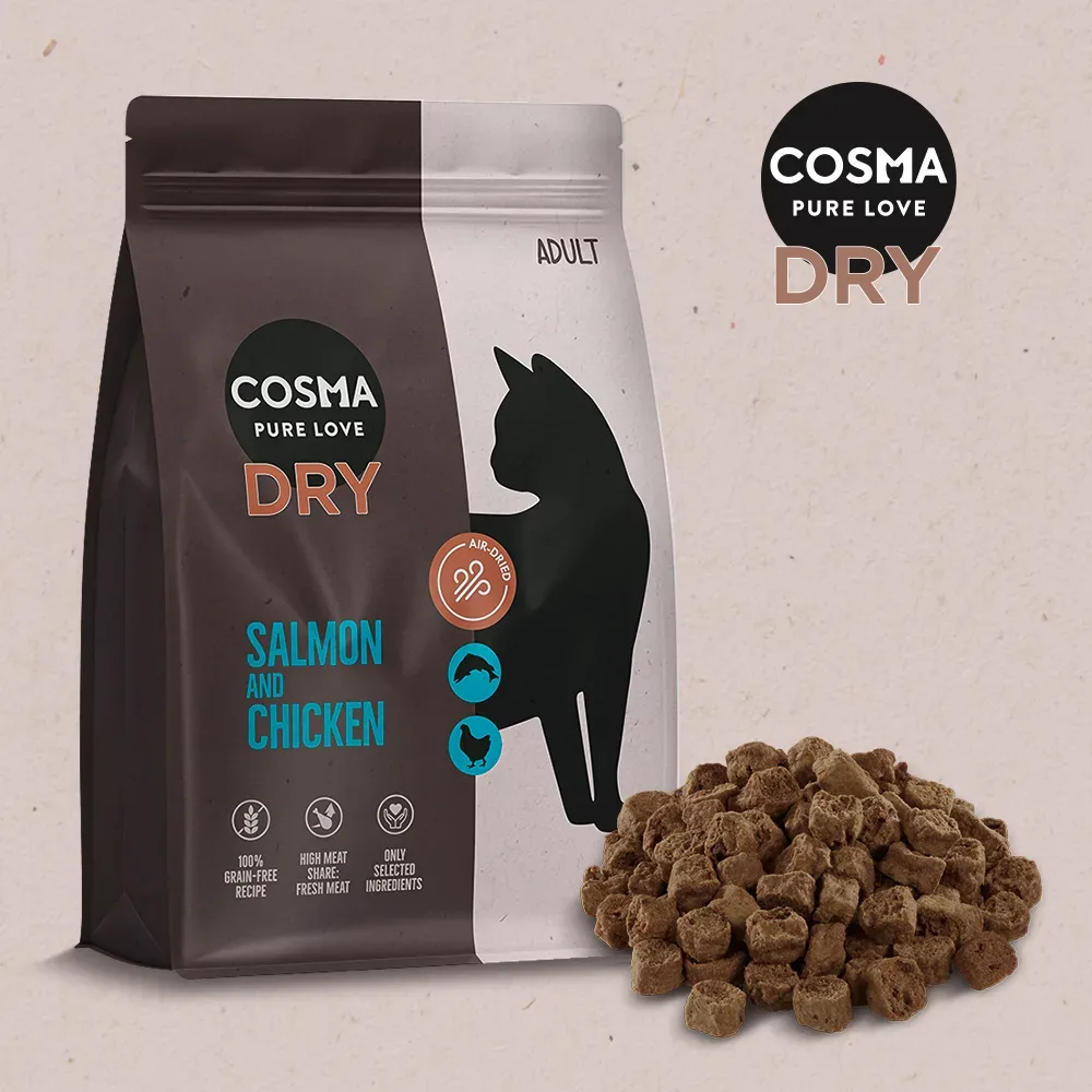 Cosma Air-Dried Trockenfutter Lachs & Huhn - Sparpaket: 2 x 2 kg