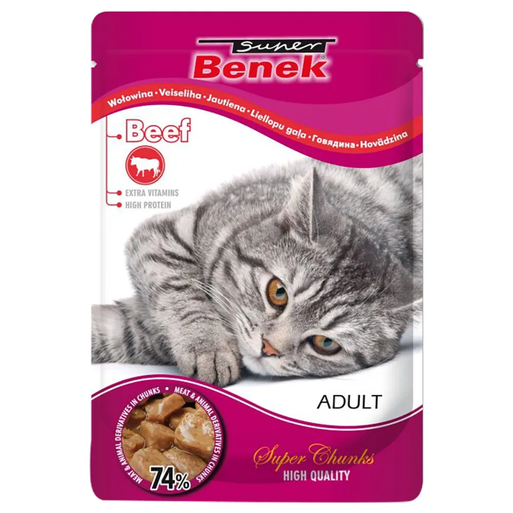 Super Benek Super Chunks 24 x 100 g - Rind in Sauce