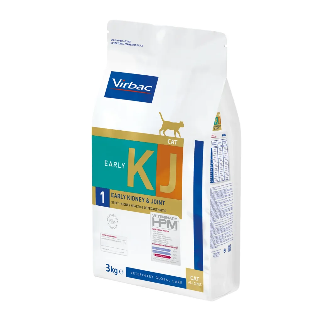 Virbac Veterinary HPM Cat Early Kidney & Joint Support KJ1 - Sparpaket: 2 x 3 kg